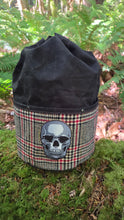 XL Cedar Bucket Bag – Waxed Canvas with Vintage Wool and Skull Patch