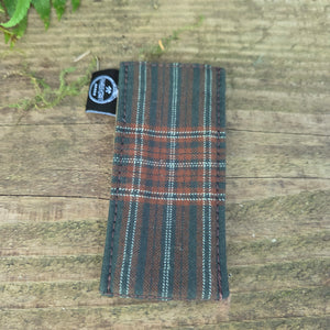 Plaids and Stripes Tiny Pocketknife Bag Slip in Waxed Canvas