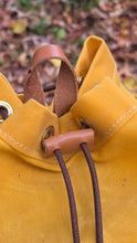 Deluxe Medium Yellow Cedar Bucket Bag with Wool Pockets