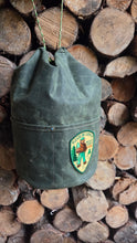 XL Cedar Bucket Bag – Waxed Canvas with Vintage Smokey the Bear Patch