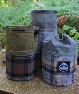 Cedar Bucket Bags with Outside Pockets featuring Vintage Wool