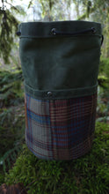 Cedar Bucket Bag with Outside Pockets featuring Patchwork Wool