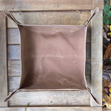 Black and Brown Waxed Canvas Medium Travel Tray