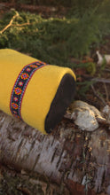 PNWBUSHCRAFT  Vintage Yellow Wool Bucket Bag