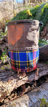 Cedar Bucket Bag with Vintage Plaid Wool Wrapped Pockets