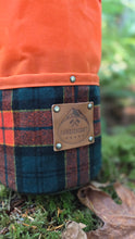 Orange Waxed Canvas Medium Cedar Bucket Bag with Vintage Plaid Wool