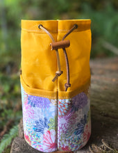 Deluxe Yellow Waxed Canvas Cedar Bucket Bag with Pockets