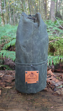 Tall Green Waxed Canvas Lantern Bags