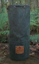 Tall Green Waxed Canvas Lantern Bags