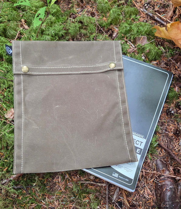 Rugged Waxed Canvas Two Snap Notebook Pouch – Built Bigger for the Trail