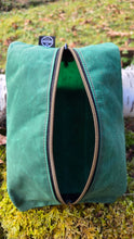 Bold Green Waxed Canvas Zipper Pouch