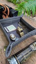 Waxed Canvas and Leather Travel Tray with Leather