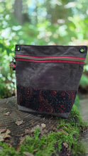 Waxed Canvas Zipper Pouch with Mushrooms Zipper Pull