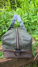 Small Utility Waxed Canvas Duffle – Green and Brown