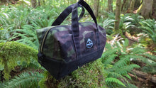 Small Utility Waxed Canvas Duffle – Woodland Camo and Black