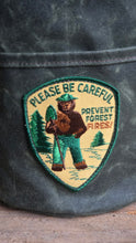 XL Cedar Bucket Bag – Waxed Canvas with Vintage Smokey the Bear Patch