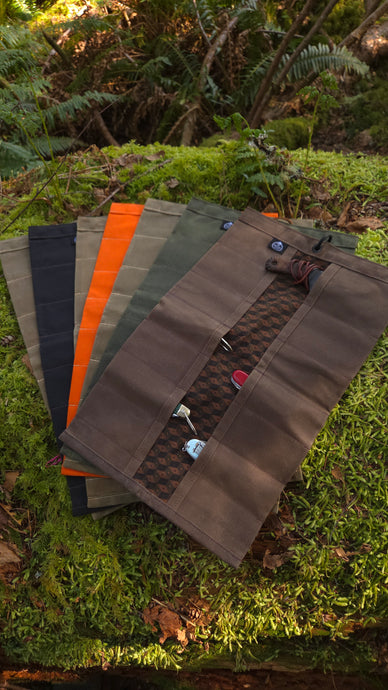 Maple Waxed Canvas Pocketknife Roll Up with Cotton Designs