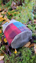Tan Cedar Bucket Bag with Outside Pockets featuring 4 Patchwork Vintage Wool Pockets