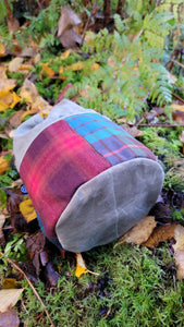 Tan Cedar Bucket Bag with Outside Pockets featuring 4 Patchwork Vintage Wool Pockets