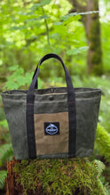 Sturdy Waxed Canvas Ammo Bag with Wrap Around Handles Green and Tan