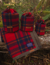 PNWBUSHCRAFT Pendleton Wool & Leather Bucket Bag Set of Three