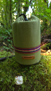 PNWBUSHCRAFT Green Wool & Canvas Bucket Bag