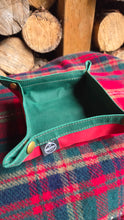 Holiday Edition Waxed Canvas Travel Tray Green and Red  EDC Catch-All