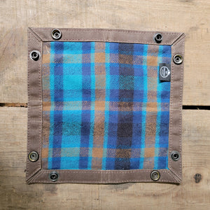 Waxed canvas with flannel lining travel tray