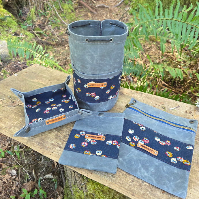 Slate Collection Waxed Canvas Gear Bag, Pouch, and Tray