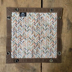 Waxed canvas with cotton lining travel tray
