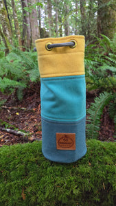 Vintage Yellow and Blue Wool Bucket Bag