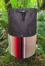 Cedar Bucket Waxed Canvas Bag with Vintage Serape Pockets - One-of-a-Kind Heritage Piece