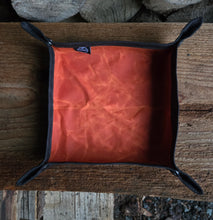 Black and Orange Waxed Canvas Medium Travel Tray