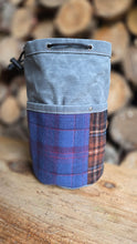 Waxed Canvas Cedar Bucket Bag with Wool Patchwork Pockets