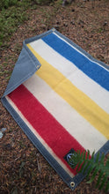 Mid Century JCPenney Wool Camp Blanket Jr. Groundcloth Slate Waxed Canvas