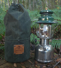 Tall Green Waxed Canvas Lantern Bags
