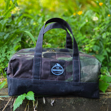 Small Utility Waxed Canvas Duffle – Woodland Camo and Black
