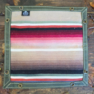 Waxed Canvas and Vintage 19th Century Wool Travel Tray Medium