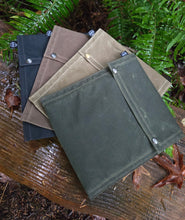 Waxed Canvas Two Snap Notebook Pouch Built Bigger for the Trail
