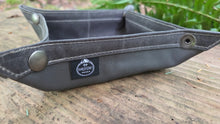 Waxed Canvas and Leather Travel Tray with Leather