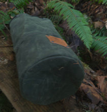Tall Green Waxed Canvas Lantern Bags