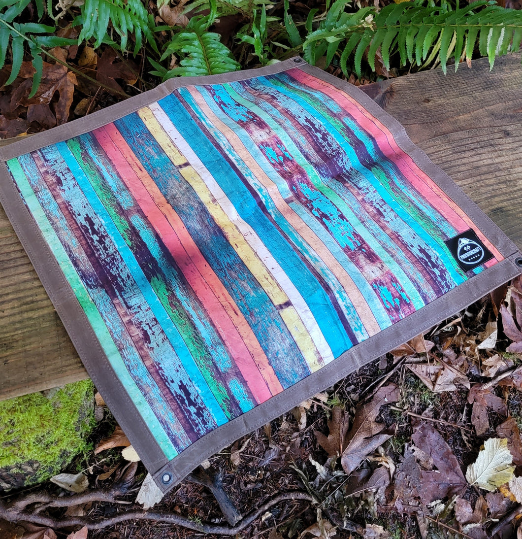 Colorful Cotton Lined Waxed Canvas Junior Ground Cloth for Hiking, Camping and Bushcraft