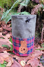 Cedar Bucket Bag with 1950s Pendleton Wool and a Leather Death Bunny Patch