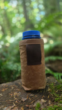Medium Brown Waxed Canvas Sleeve with Belt Loop for your Water Bottle