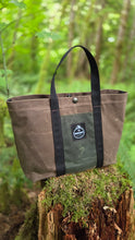 Sturdy Waxed Canvas Ammo Bag with Wrap Around Handles Brown and Green