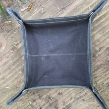 Waxed Canvas and Leather Travel Tray with Leather