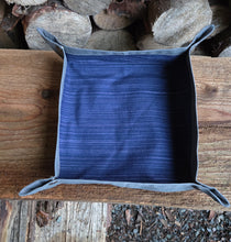 Large Slate Waxed Canvas Travel Tray with Denim for your Gear or EDC