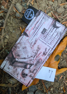 New Tiny Pocketknife Bag Slip in Waxed Canvas *Skulls and Mushrooms