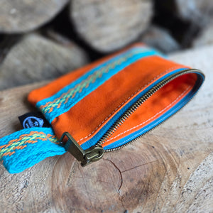 Hunter Orange Waxed Canvas Zipper Pouch
