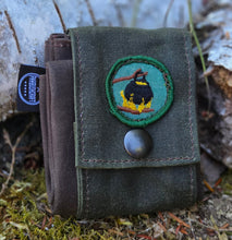 Deep Waxed Canvas Foraging Pouch with Vintage Scout Patches